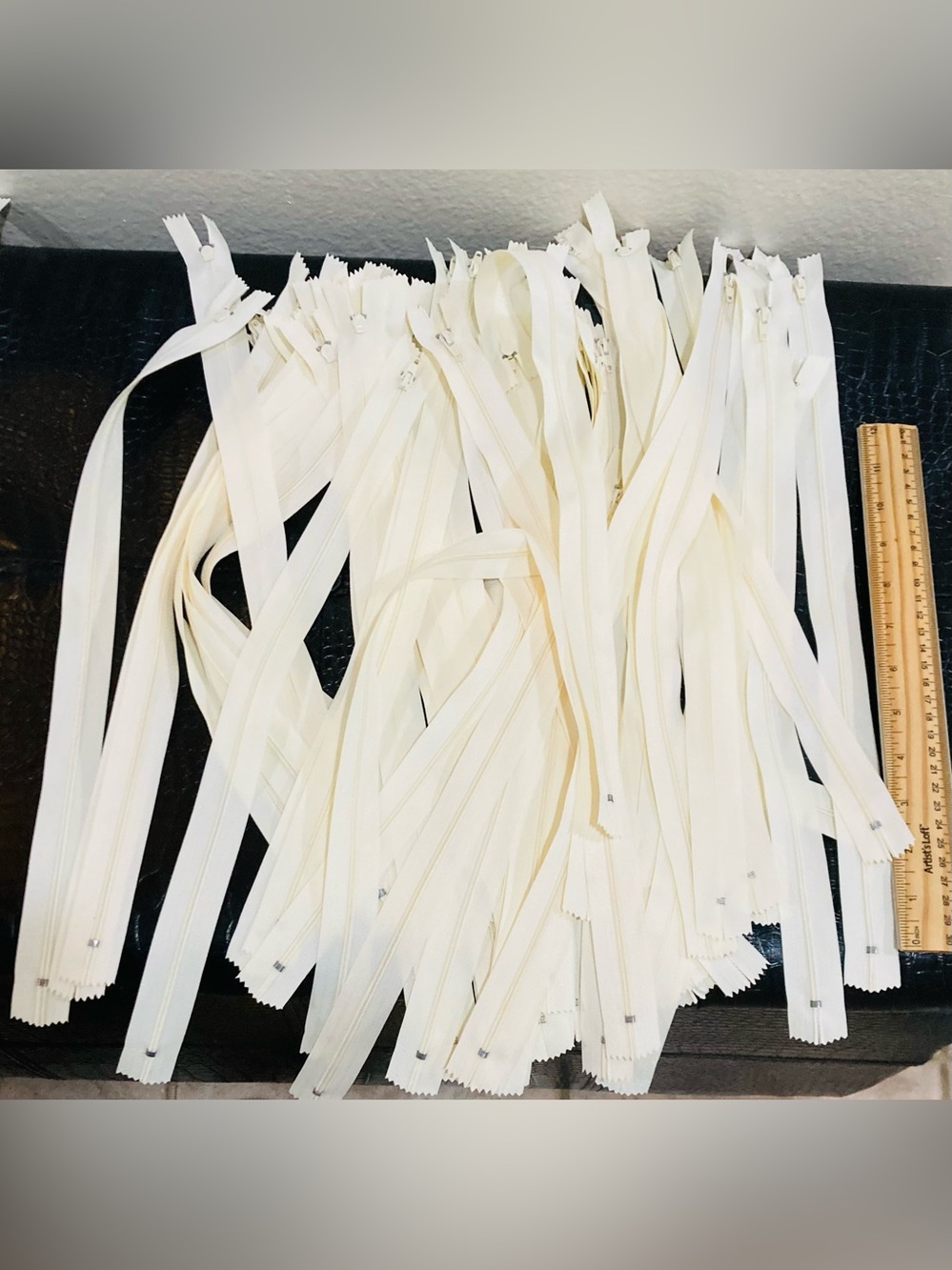 48 NWOT Bulk Linen Zippers ~16” - Lot of Separating Zippers